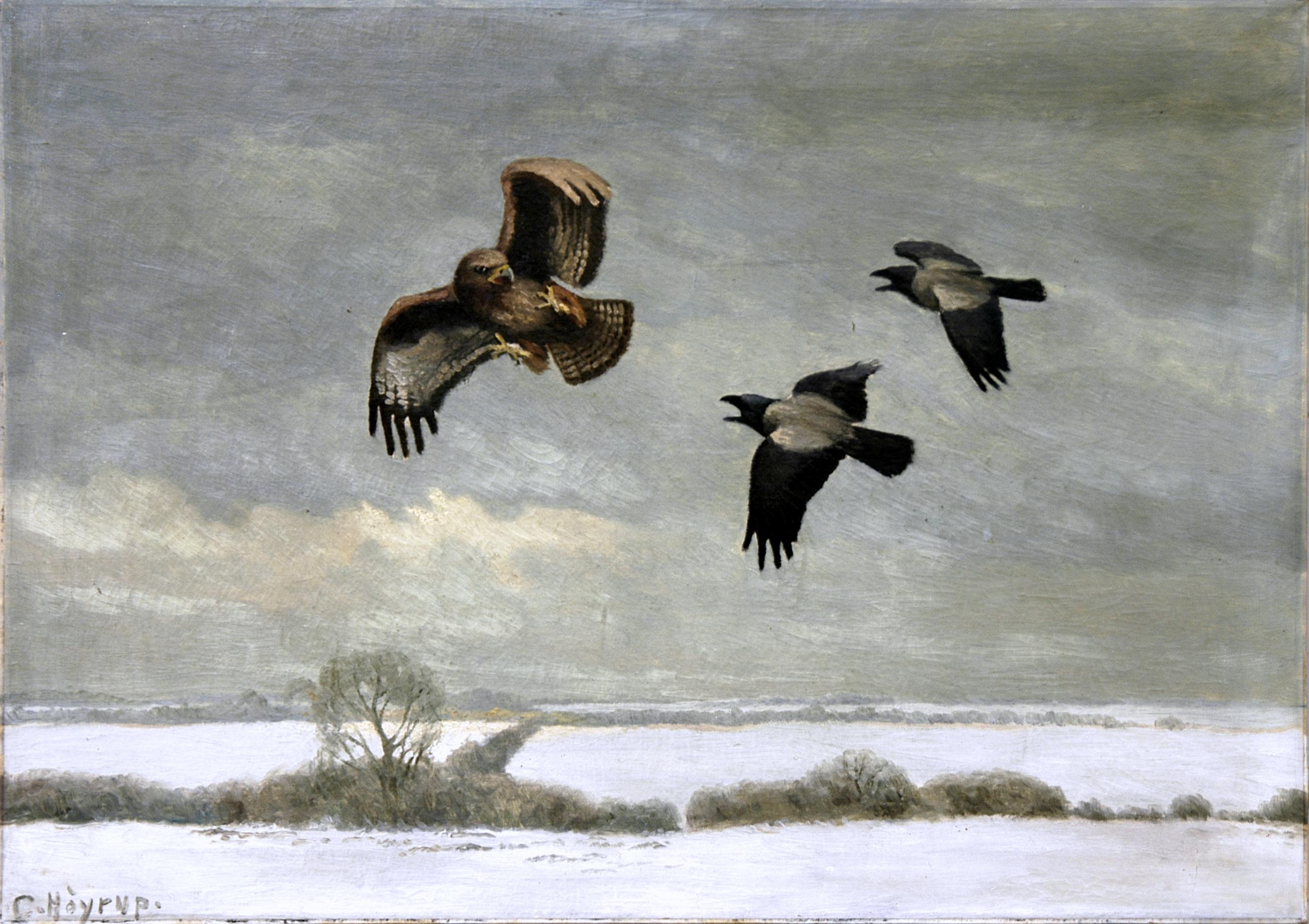 Karl Hoyrup - Paesaggio lacustre con aquila