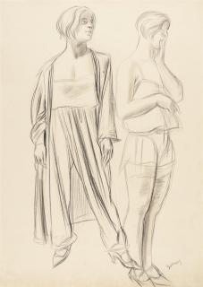 Karl Hubbuch - Doppelporträt Martha