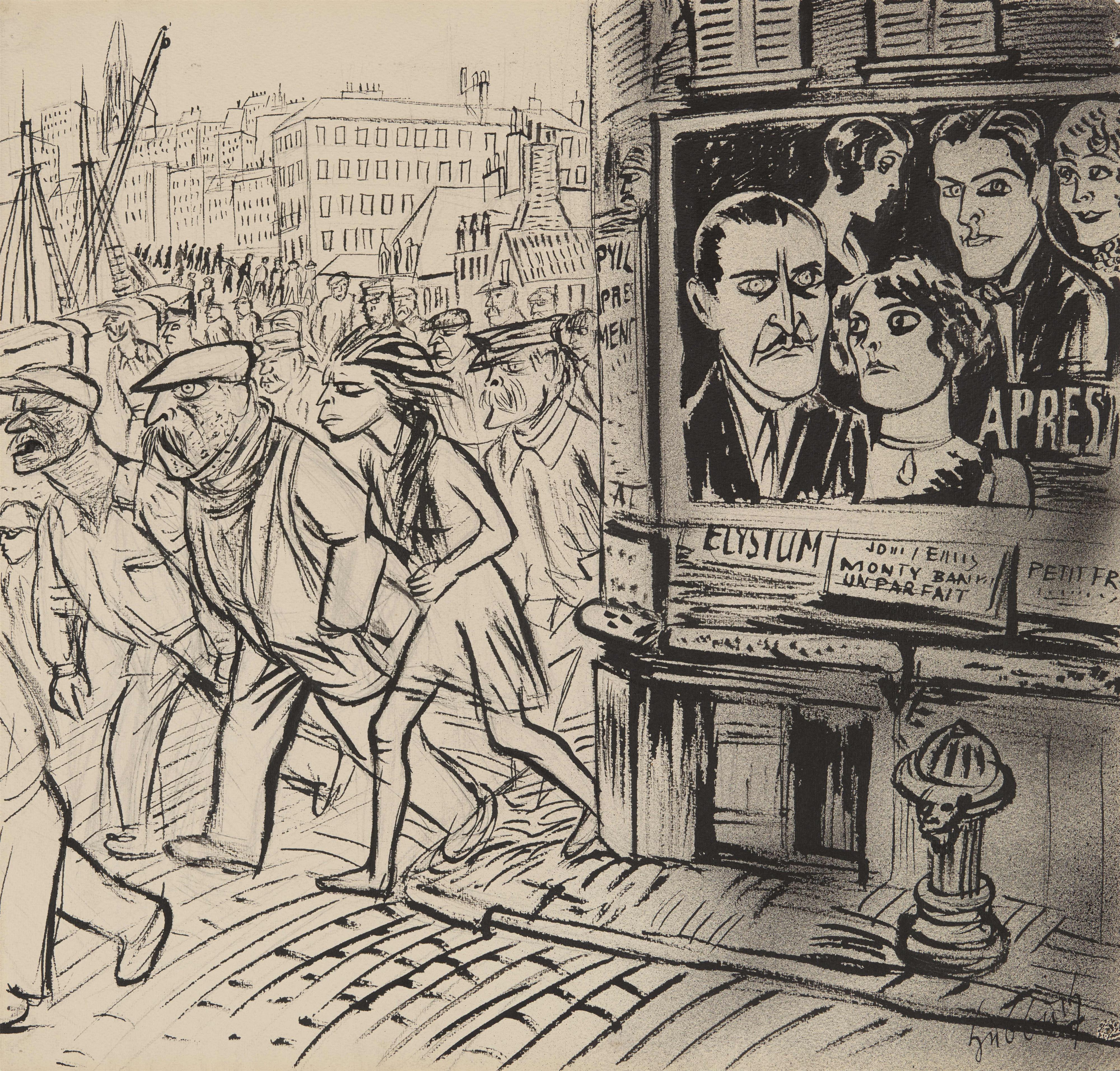 Karl Hubbuch - Nicht mal ne halbe Stunde hat man Zeit zum Fressen