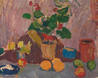 Karl Isakson - Still life with flower and fruits