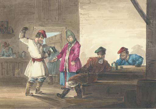 Karl Ivanovich Kollmann - At The Inn; And Hay Barge