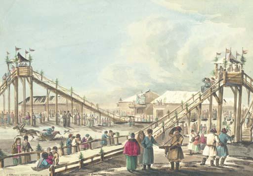 Karl Ivanovich Kollmann - Ceremonial Boat With Visiting Dignitary; And Ice Mountain