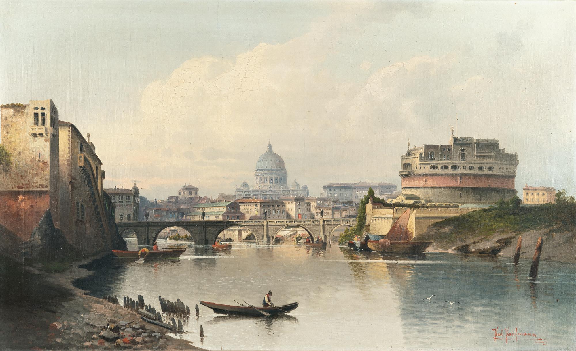 Karl Kaufmann - Blick über den Tiber auf Engelsburg und Petersdom