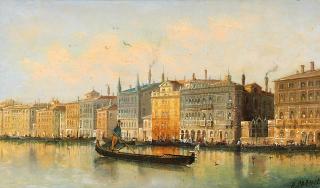 Karl Kaufmann - Gondeln vor Venedig