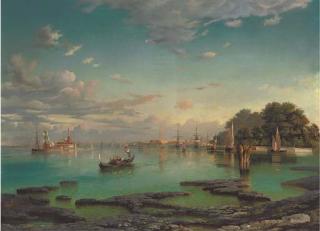 Karl Kaufmann - Travellers In A Gondola On The Venetian Lagoon