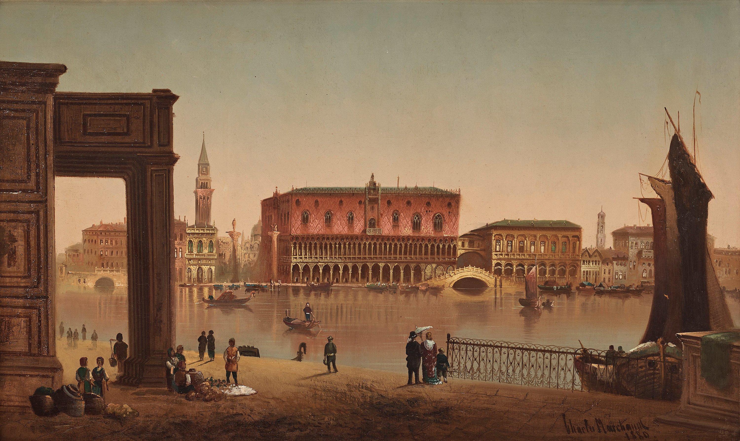 Karl Kaufmann - View over The Doge\'s Palace and Campanile, Venice.
