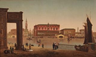Karl Kaufmann - View over The Doge\'s Palace and Campanile, Venice.