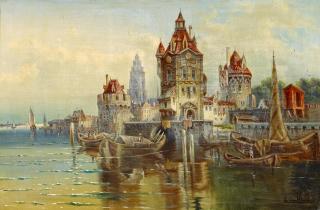 Karl Kaufmann - Vor einem mittelalterlichen Städtchen