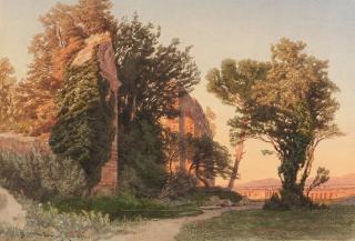 Karl Lindemann-Frommel - Villa Wolkonski mit der Aqua Claudia im Hintergrund