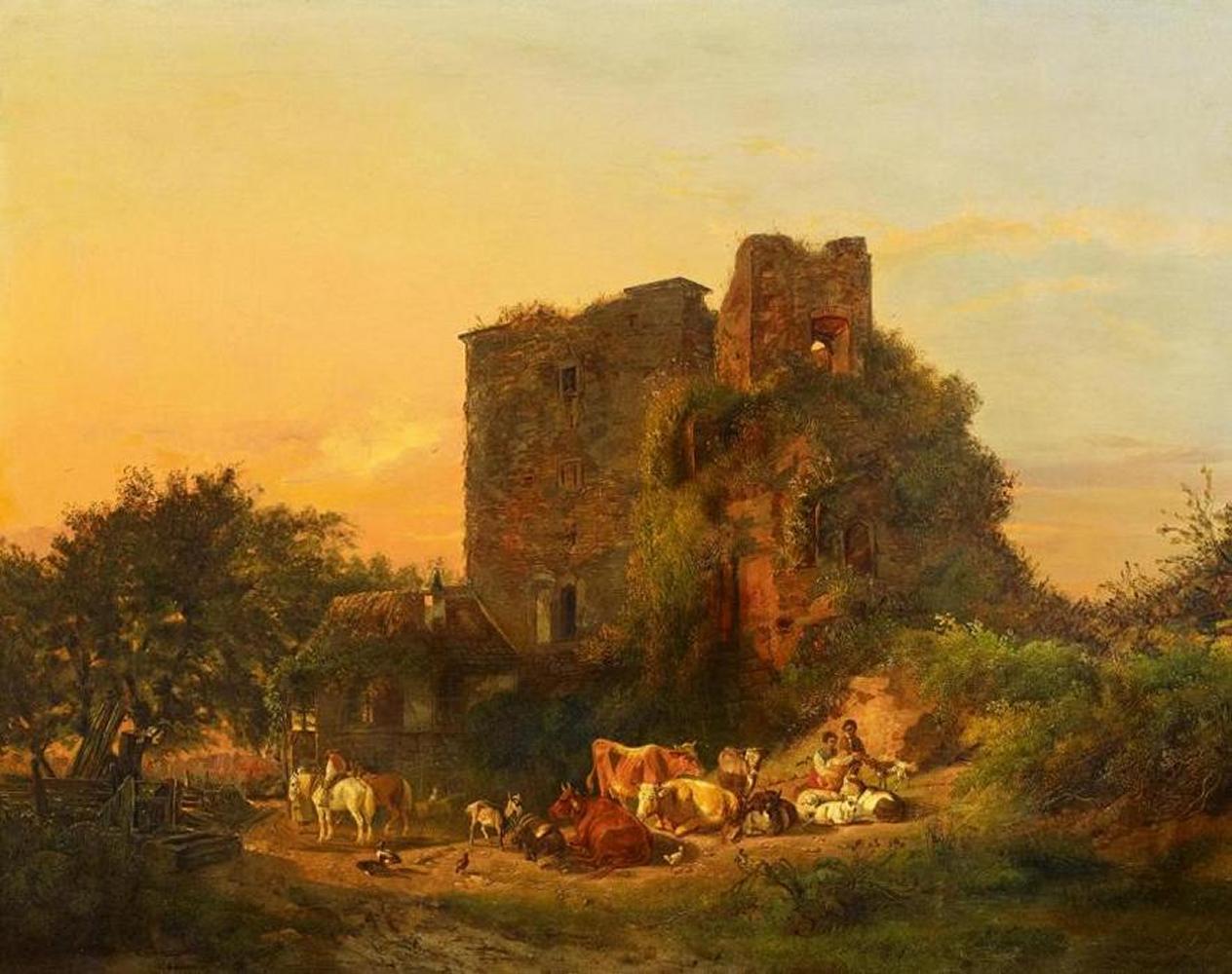 Karl Ludwig Seeger - Romantische Ruinenlandschaft mit Hirten