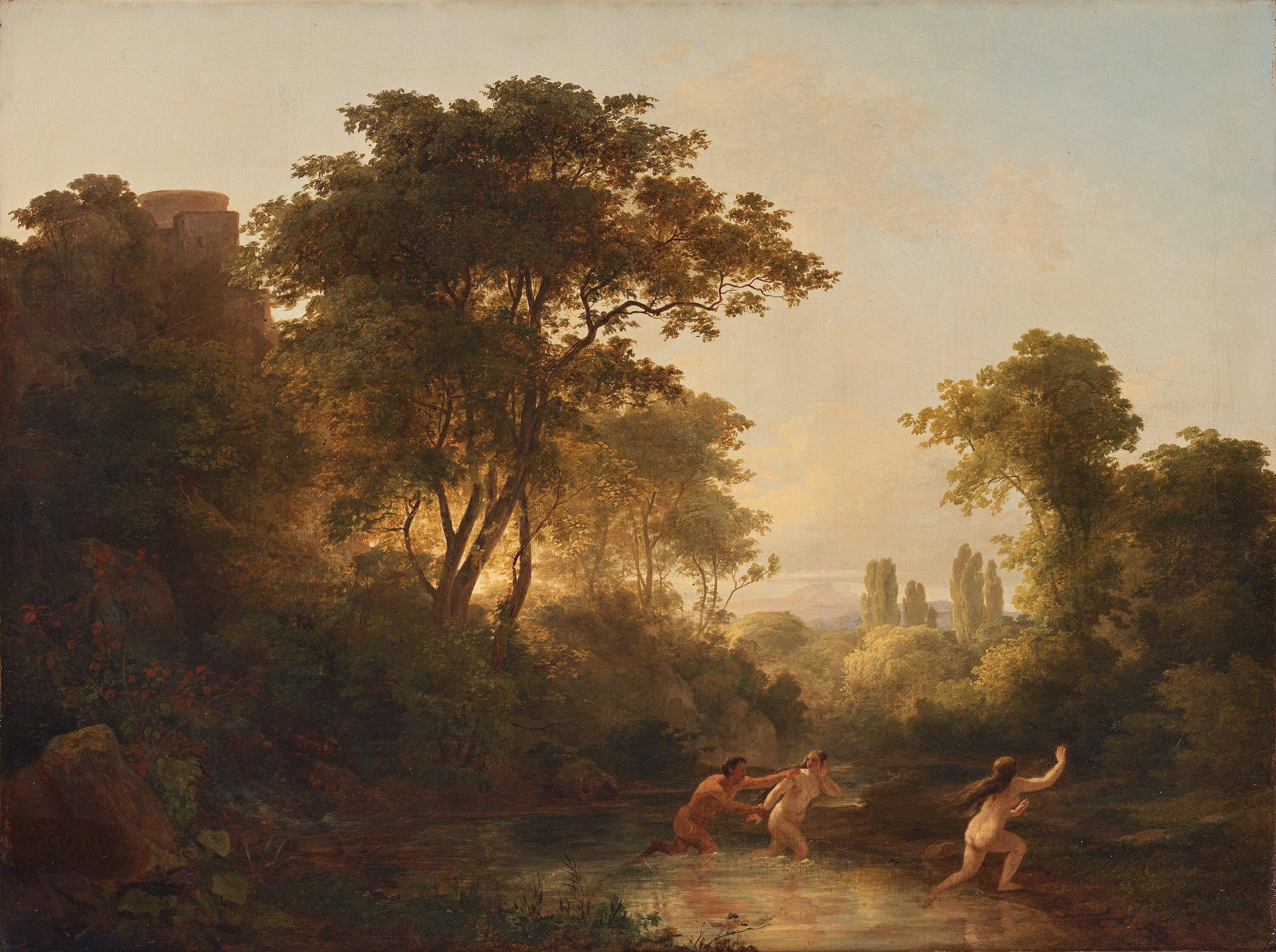 Karl Markó - Archaic landscape with bathers