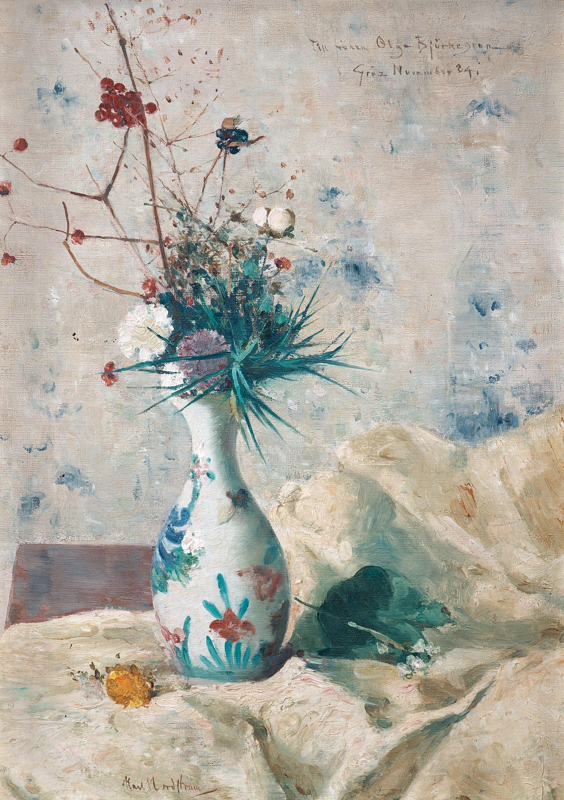 Karl Nordström - Still life with flowers