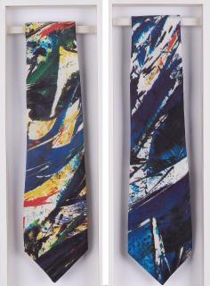 Karl Otto Götz - Konvolut von 2 Künstlerkrawatten.