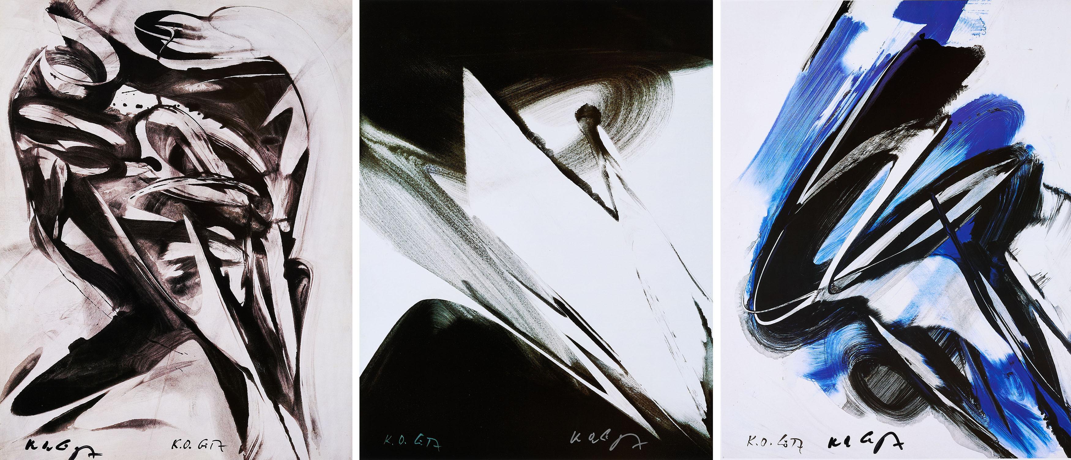 Karl Otto Götz - Konvolut von 3 Druckgrafiken.