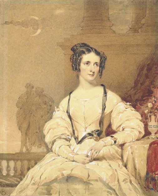 Karl Pavlovich Briullov - Portrait Of A Lady On A Veranda