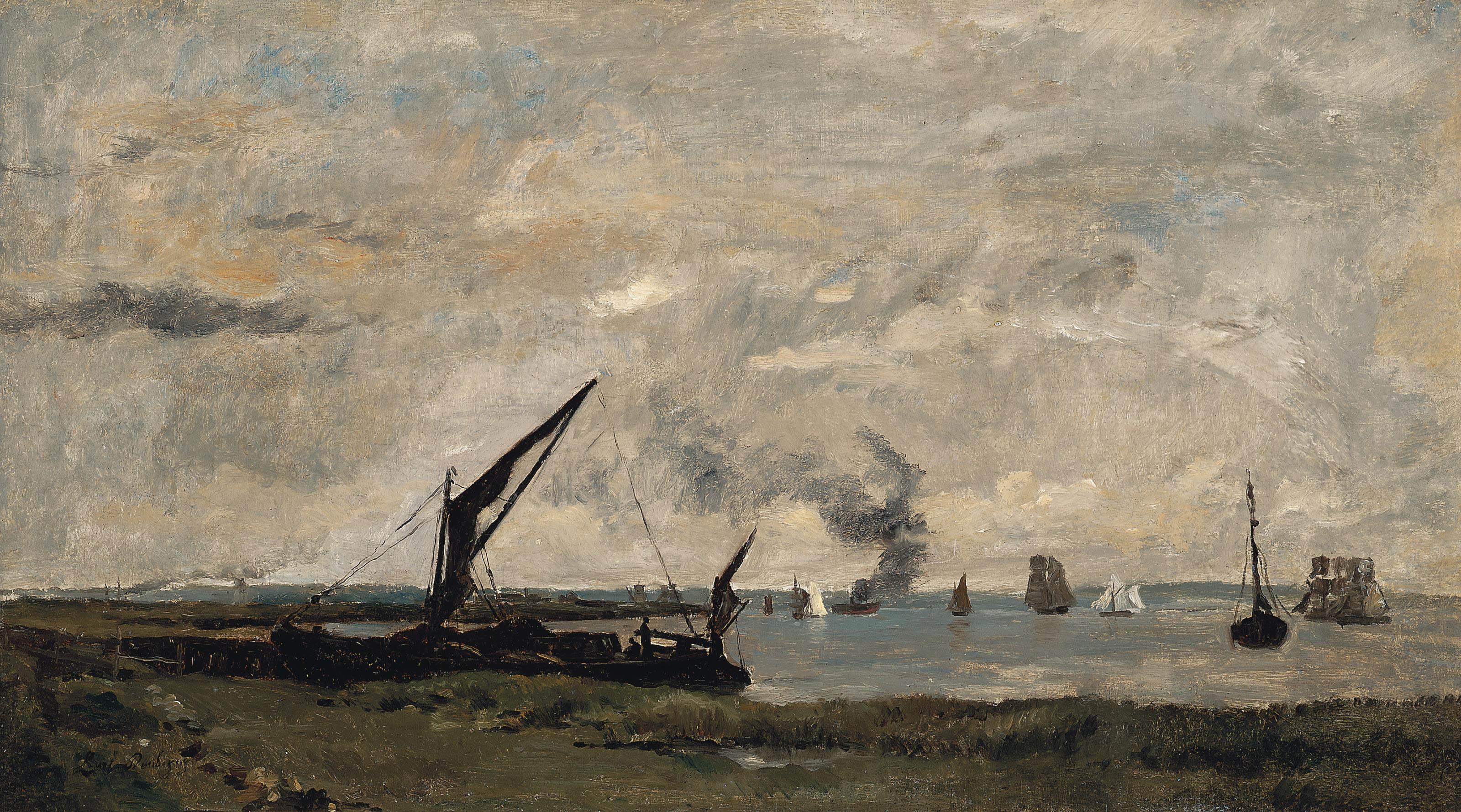 Karl Pierre Daubigny - Boats And Barges In The Thames Estuary