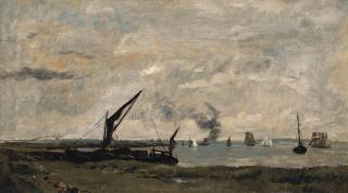 Karl Pierre Daubigny - Boats And Barges In The Thames Estuary