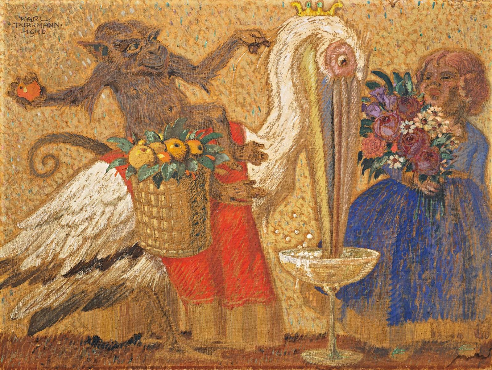 Karl Purrmann - Affe und Pelikan.