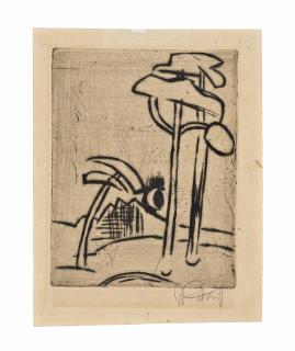 Karl Schmidt-Rottluff - Bäume und Mond (Schapire 66)