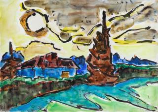 Karl Schmidt-Rottluff - Bewegte Herbstlandschaft (Animated Autumn Landscape)