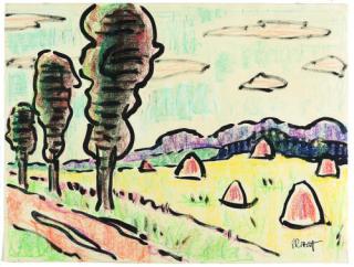 Karl Schmidt-Rottluff - Drei Pappeln am Wegrand.