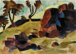 Karl Schmidt-Rottluff - Felsensteine im Tessin