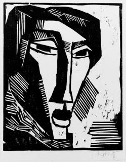Karl Schmidt-Rottluff - Frauenkopf (Schapire Woodcuts 184)