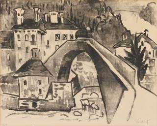 Karl Schmidt-Rottluff - Gebirgsdorf mit Brücke