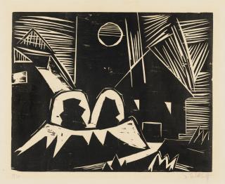 Karl Schmidt-Rottluff - Häuser und Mond