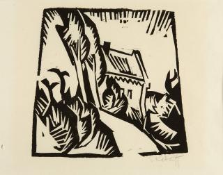 Karl Schmidt-Rottluff - Haus mit Pappeln.
