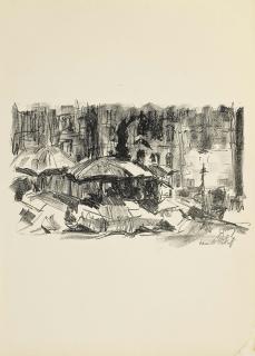 Karl Schmidt-Rottluff - Holbeinplatz (Dresden) (Schapire lithographs 8)