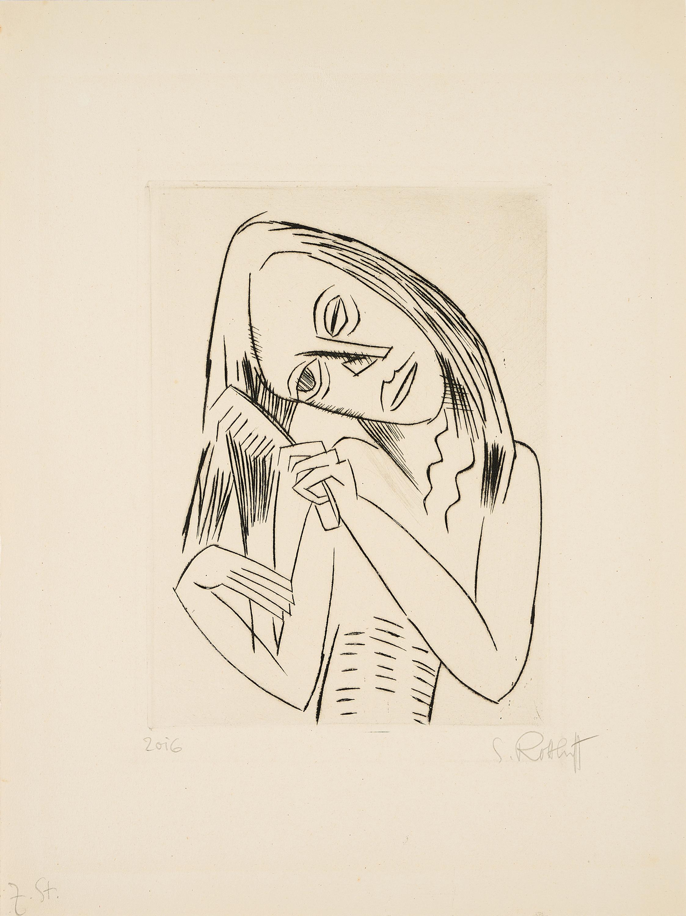 Karl Schmidt-Rottluff - Kämmendes Mädchen.