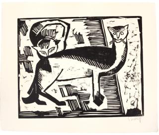 Karl Schmidt-Rottluff - Katzen (Schapire H169)