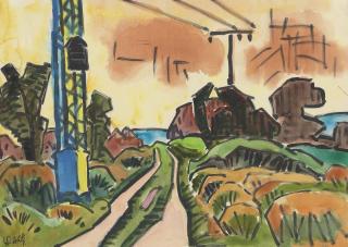 Karl Schmidt-Rottluff - Landschaft Mit Hochspannungsmasten