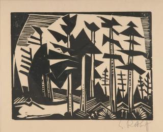 Karl Schmidt-Rottluff - Landschaft (Russischer Wald).