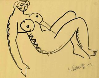 Karl Schmidt-Rottluff - Liegender Akt