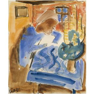 Karl Schmidt-Rottluff - Mädchen Am Tisch