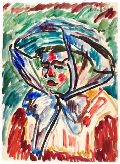 Karl Schmidt-Rottluff - Mädchen Mit Blauem Schal (Girl With Blue Scarf)