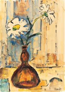 Karl Schmidt-Rottluff - Margeriten in brauner Vase