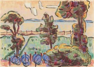 Karl Schmidt-Rottluff - Netze am See (Lebasee)