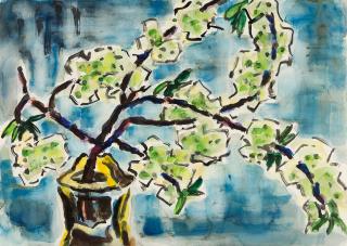 Karl Schmidt-Rottluff - „Rhabarber-Blüten“.