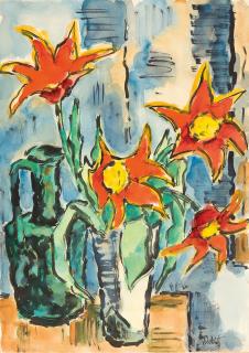 Karl Schmidt-Rottluff - „Rote Tulpen – spitzblättrig“.