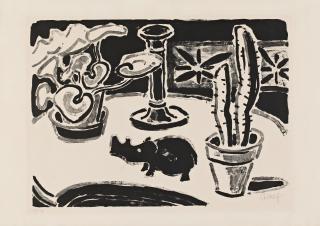 Karl Schmidt-Rottluff - Stillleben mit Nashorn