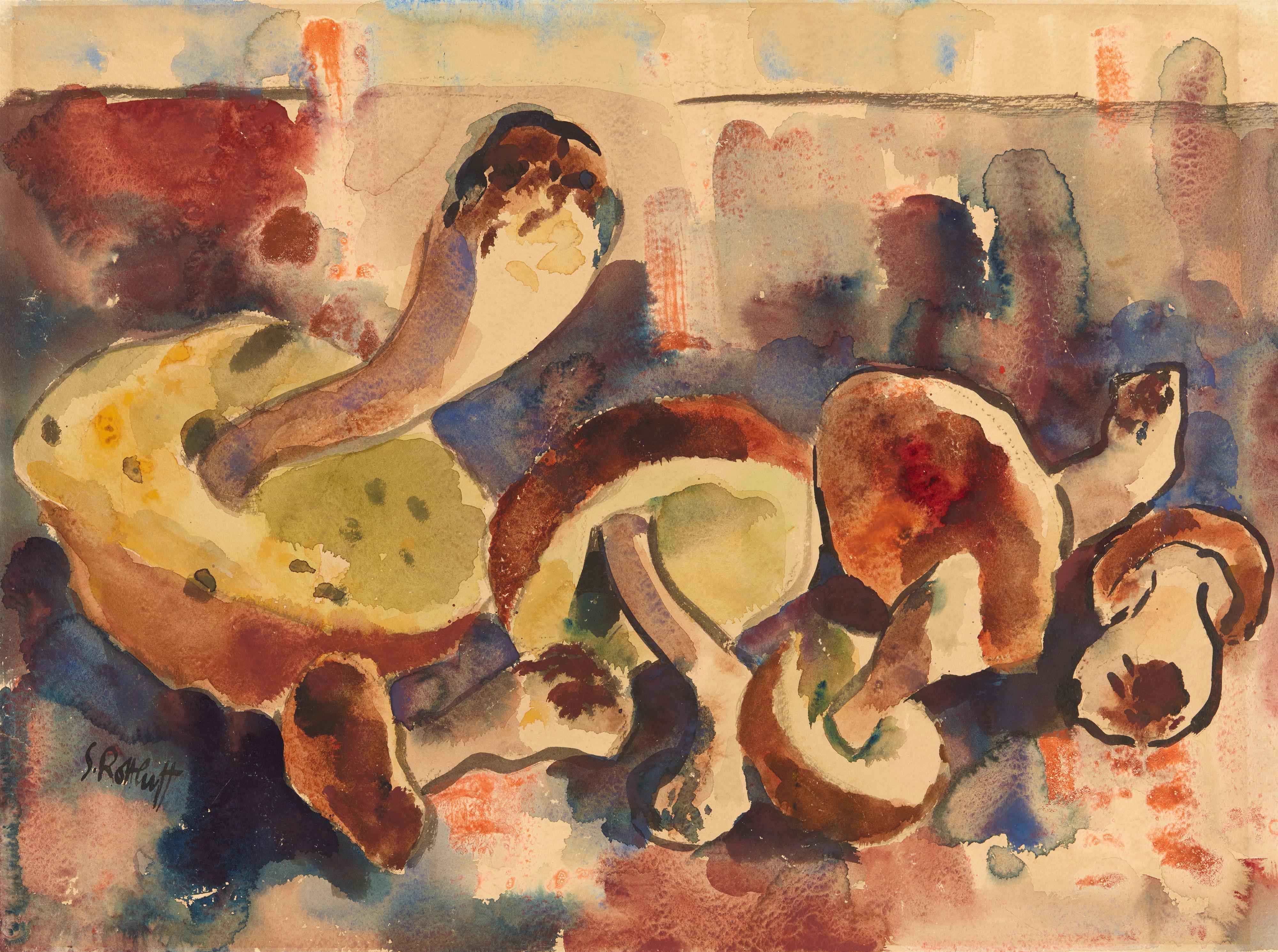 Karl Schmidt-Rottluff - Stillleben mit Pilzen