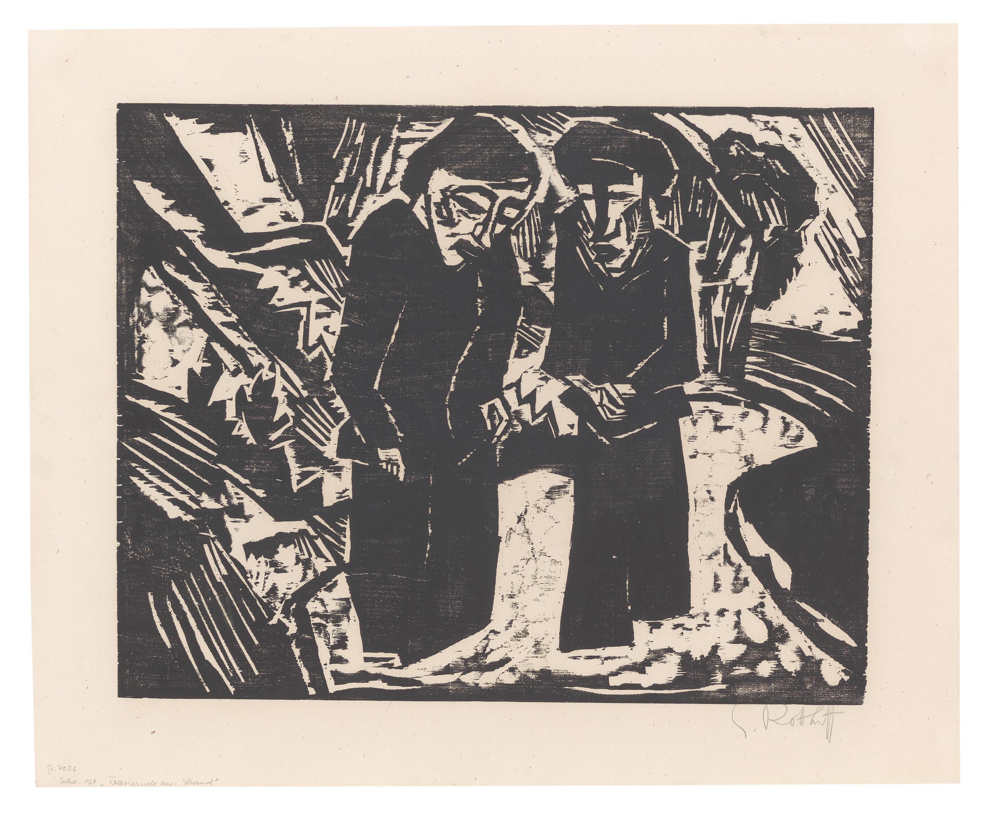Karl Schmidt-Rottluff - Trauernde Am Strand