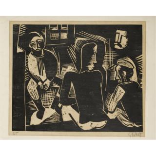 Karl Schmidt-Rottluff - Unterhaltung (Schapire Woodcuts 272)