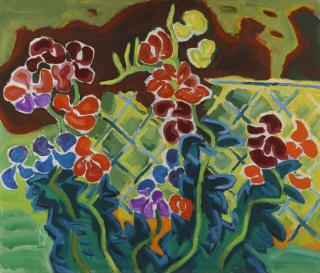 Karl Schmidt-Rottluff - Wicken Am Drahtzaun (Sweet Peas On The Wire Mesh Fence)