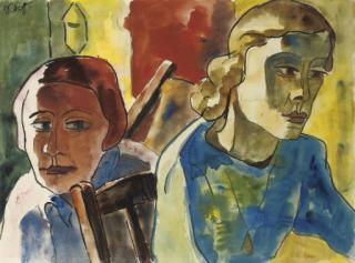 Karl Schmidt-Rottluff - Zwei Frauen (Frau und Mädchen)
