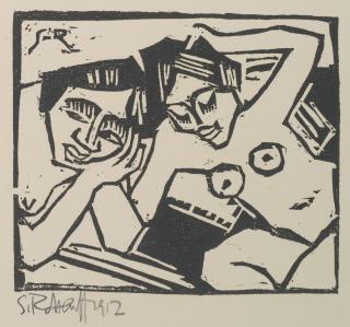 Karl Schmidt-Rottluff - Zwei Mädchen (Schiefler H 88)