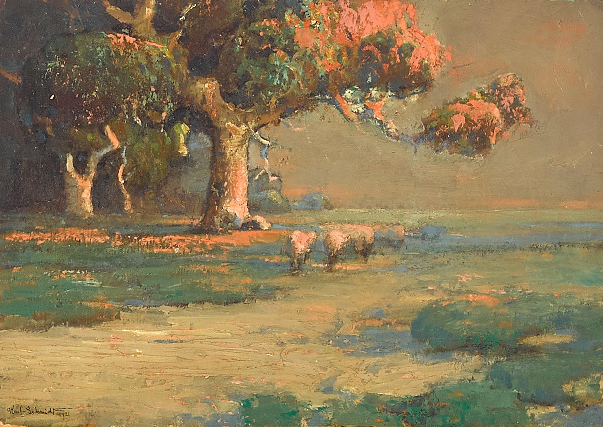Karl Schmidt - Sheep in a landscape
